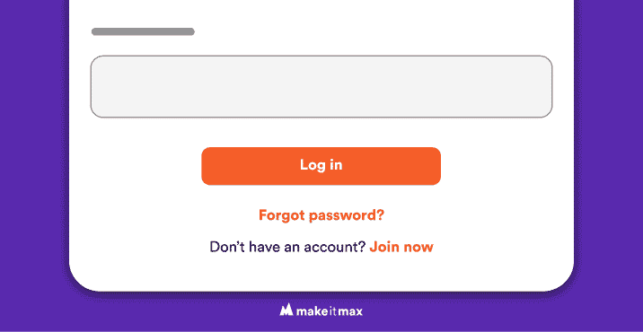 Login form with an orange primary and secondary button