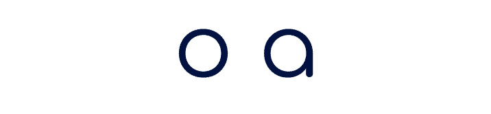 Letter o en a van het lettertype Comfortaa naast elkaar
